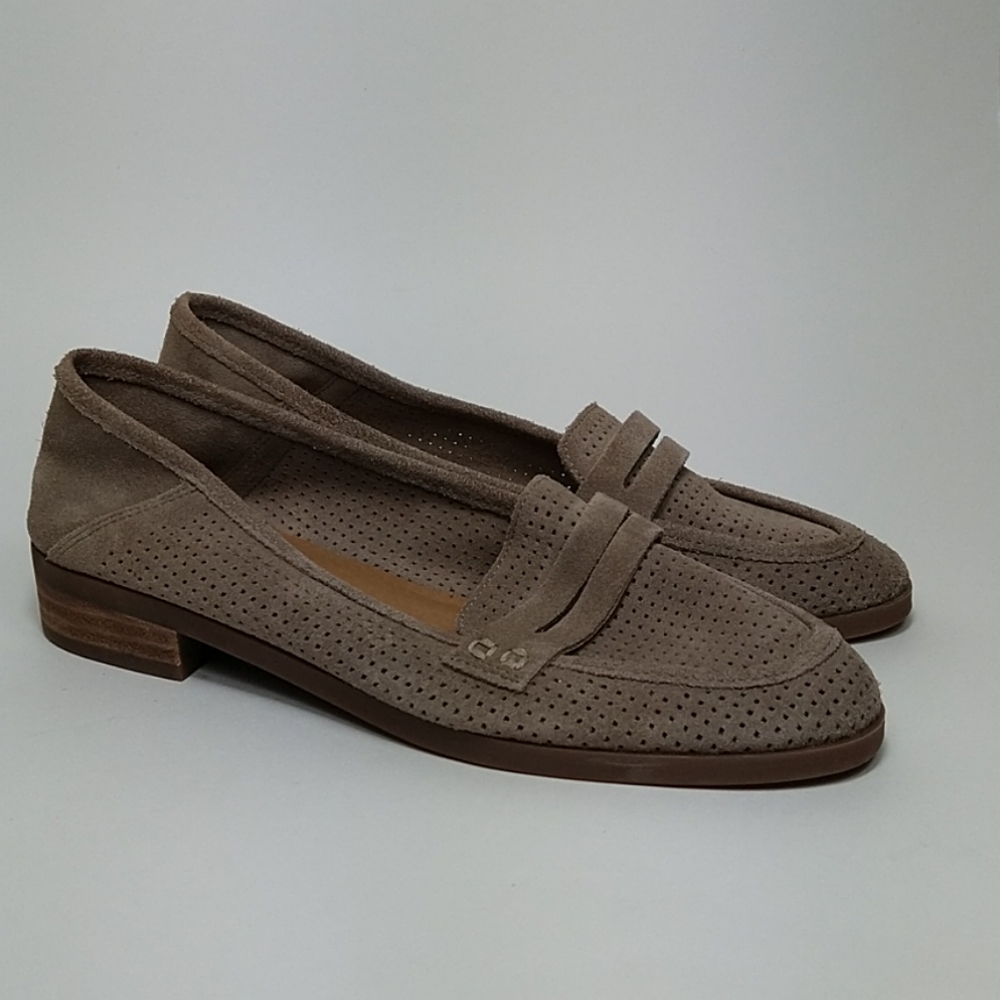 Lucky Brand Suede Leather Loafer Shoes Sz 7M Tan